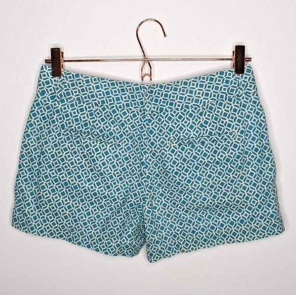 ✨3/$15 LOFT blue geometric linen & cotton blend short 00 - Picture 3 of 6